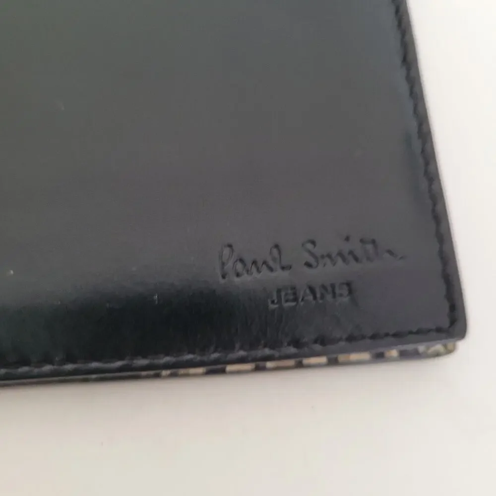 Paul Smith Jeans Unisex Leather Black Wallet Credit‎ Card ID Holder Bifold Logo